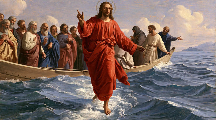 Jésus marchant sur l’eau — Le Vermeil devant les témoins debout
