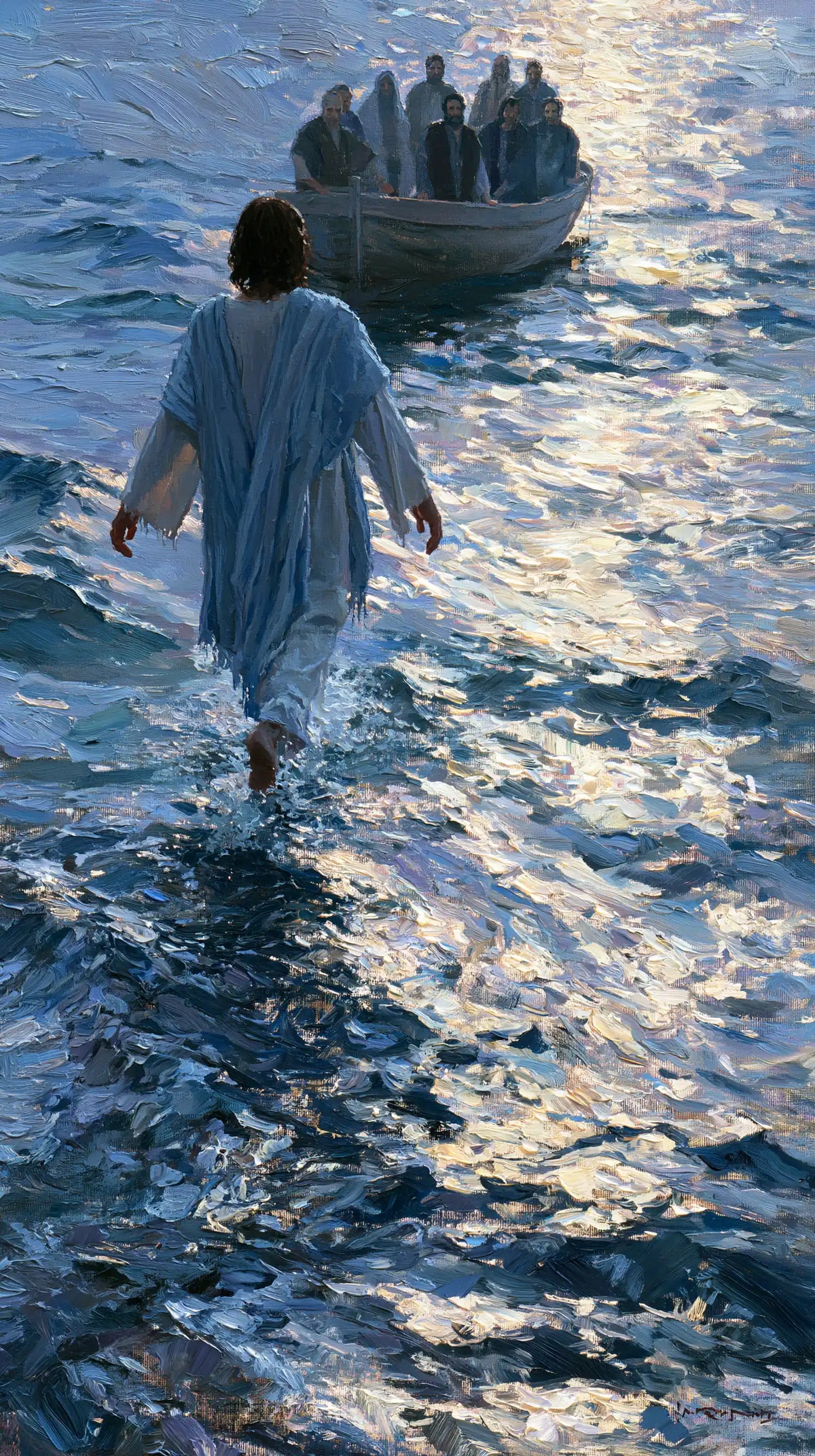 Jésus marchant sur l’eau — Le Sillage d’argent vers les visages