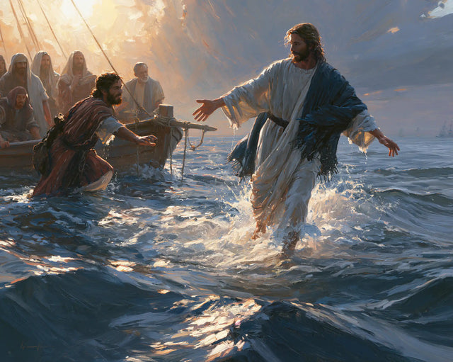 Jésus marchant sur l’eau — Le Geste bleu vers la confiance