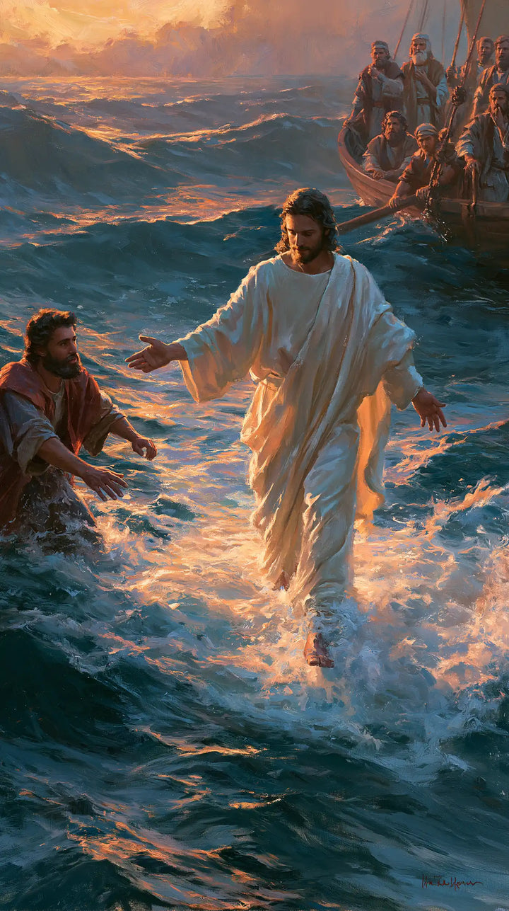 Jésus marchant sur l’eau — Le Lin ardent et la main venue des flots
