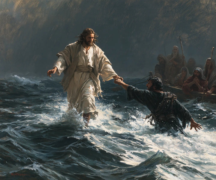 Jésus marchant sur l’eau — Le Secours dans le cercle d’écume