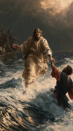 Jésus marchant sur l’eau — La Clarté retenue au creux de la tempête
