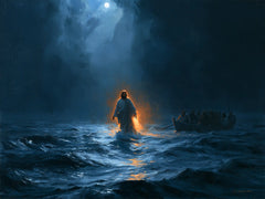 Jésus marchant sur l’eau — La Lueur basse sous le ciel immense