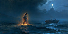 Jésus marchant sur l’eau — Le Pas oblique entre lune et braise