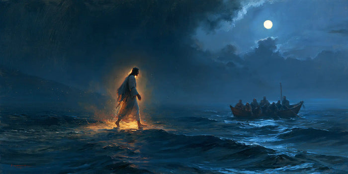 Jésus marchant sur l’eau — Le Pas oblique entre lune et braise