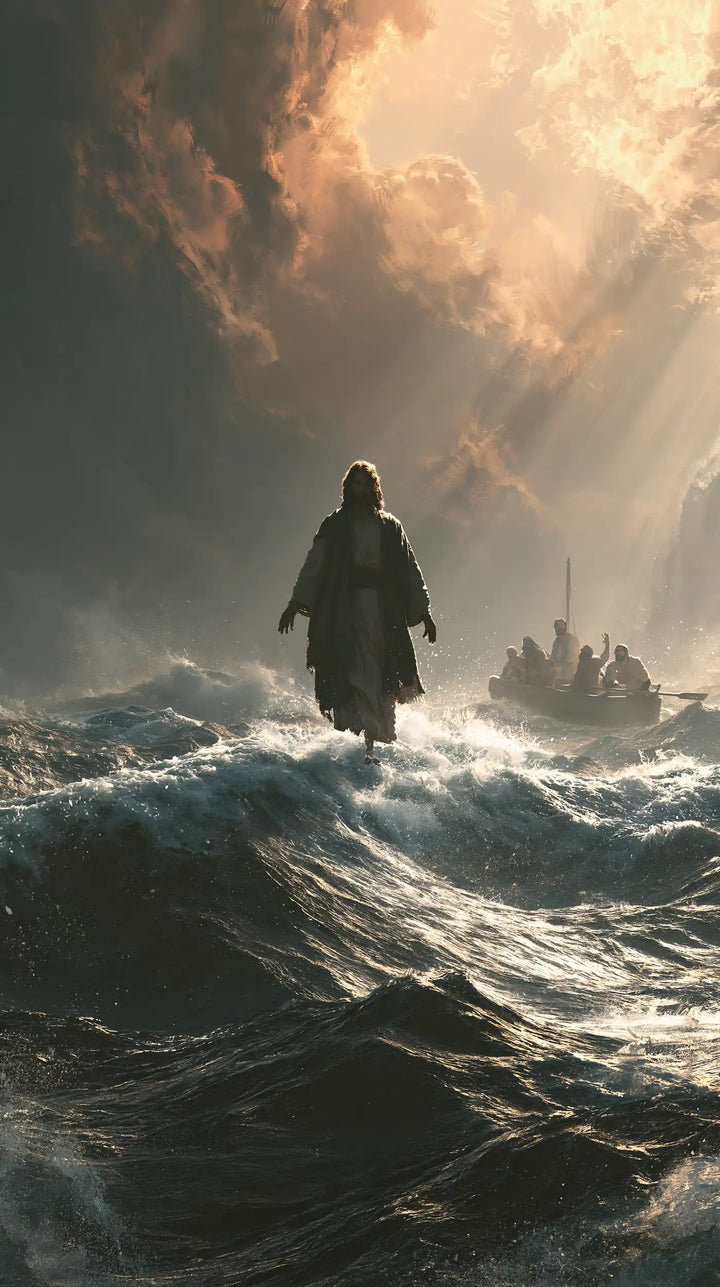 Jésus marchant sur l’eau — La Silhouette sous la brèche de miel