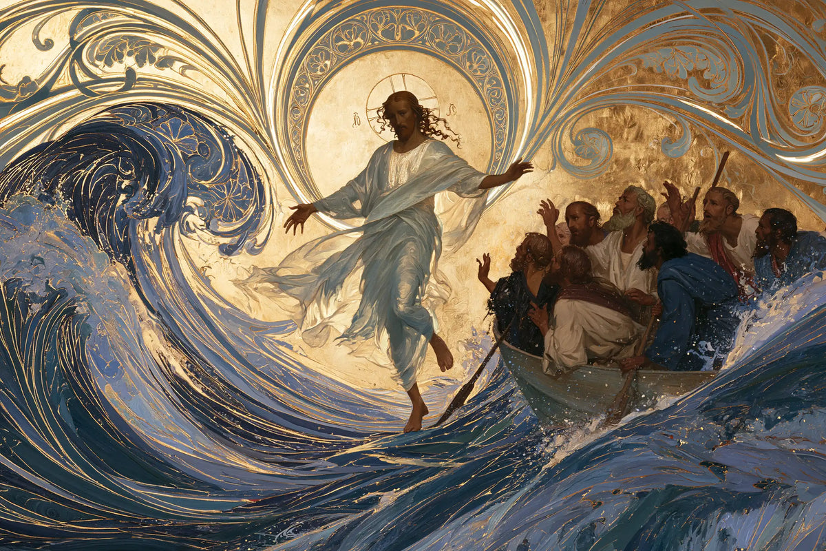 Jésus marchant sur l’eau — L’Auréole dans le creux de la grande vague