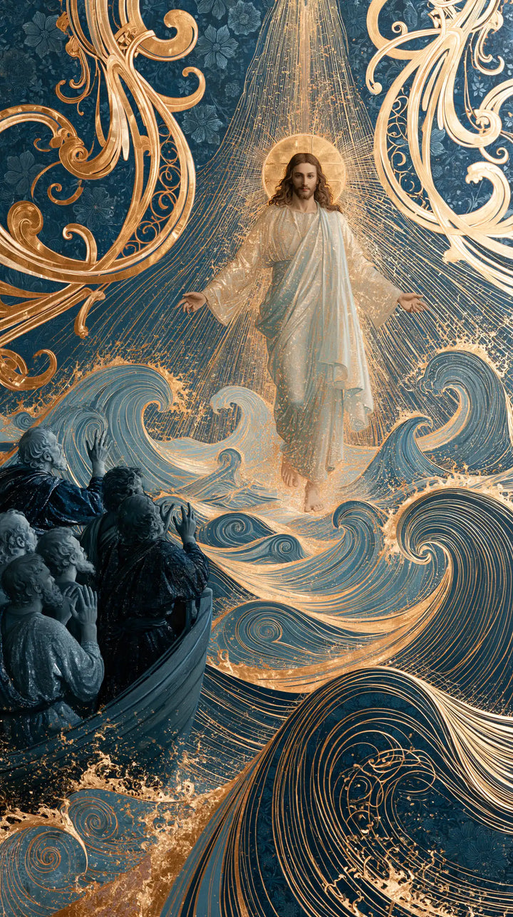 Jésus marchant sur l’eau — La Pluie d’or sur les eaux de velours