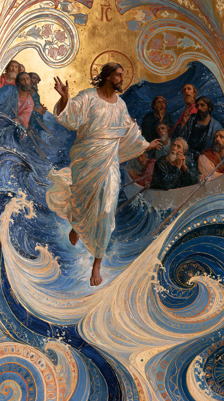 Jésus marchant sur l’eau — La Bénédiction sur le tourbillon de soie