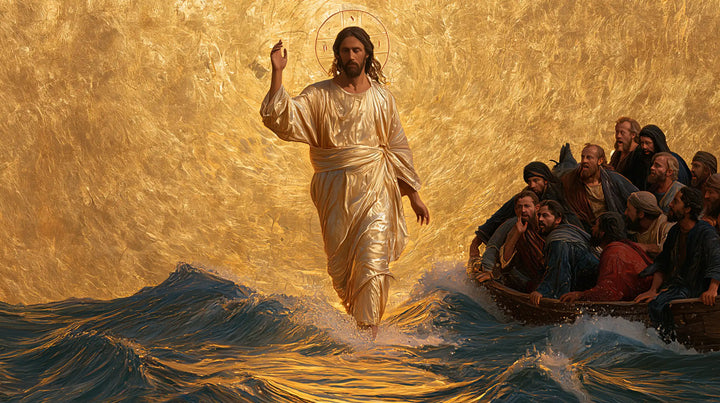 Jésus marchant sur l’eau — La Bénédiction auprès des visages serrés