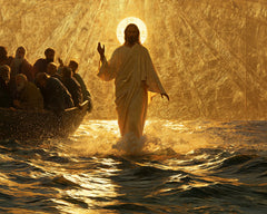 Jésus marchant sur l’eau — L’Auréole blanche dans l’or du silence