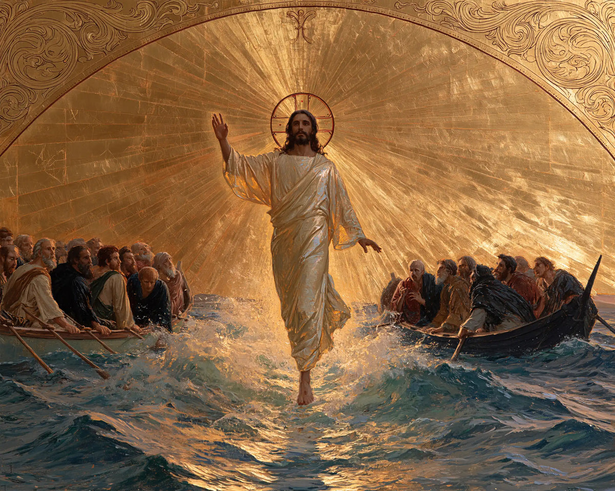 Jésus marchant sur l’eau — La Bénédiction sous la voûte rayonnante