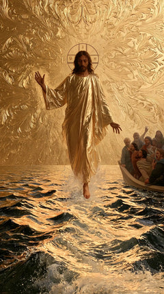 Jésus marchant sur l’eau — La Robe brune sous le ciel repoussé