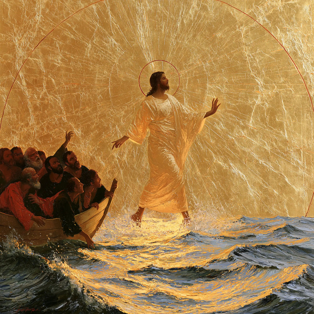 Jésus marchant sur l’eau — Le Regard levé dans l’étendue solaire