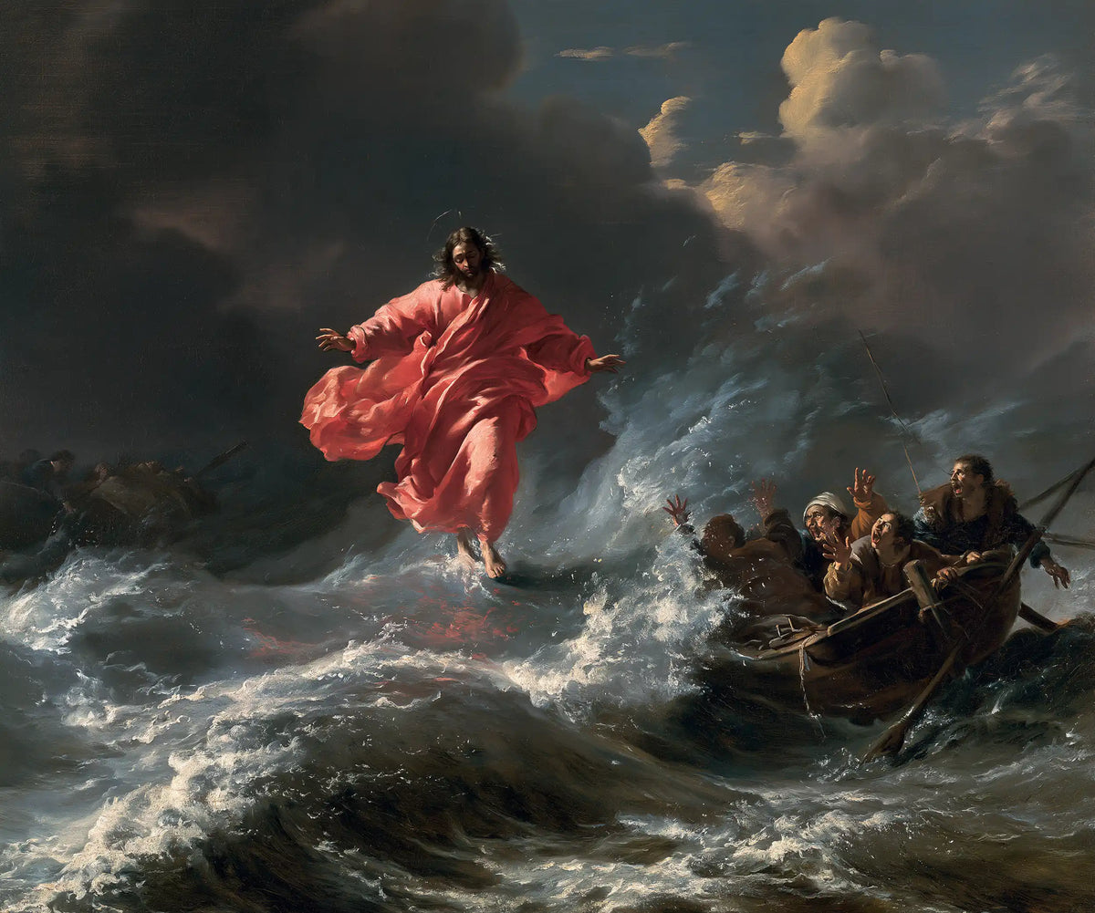 Jésus marchant sur l’eau — Le Manteau dans le tourbillon