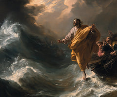 Jésus marchant sur l’eau — L’Ocre sous la trouée du ciel