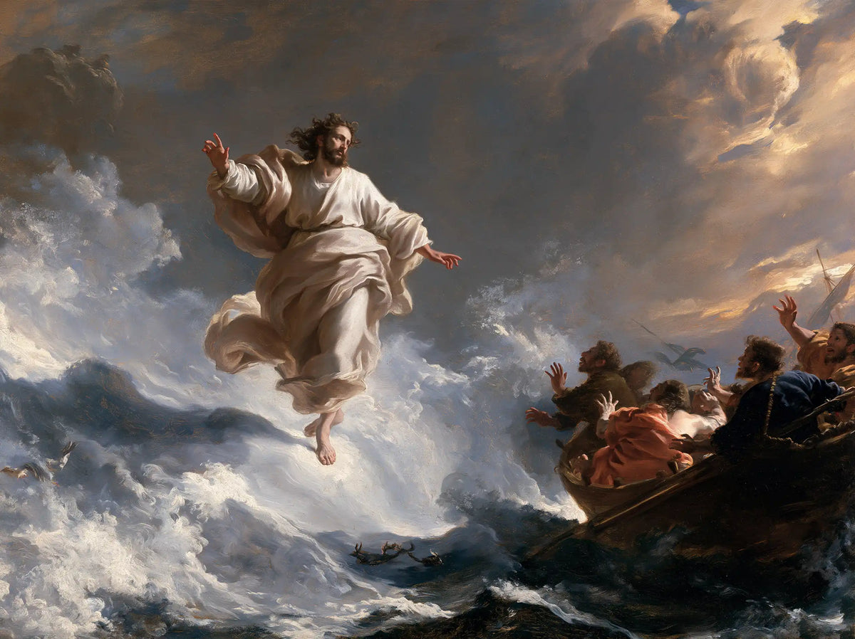 Jésus marchant sur l’eau — La Robe claire au sommet du tumulte