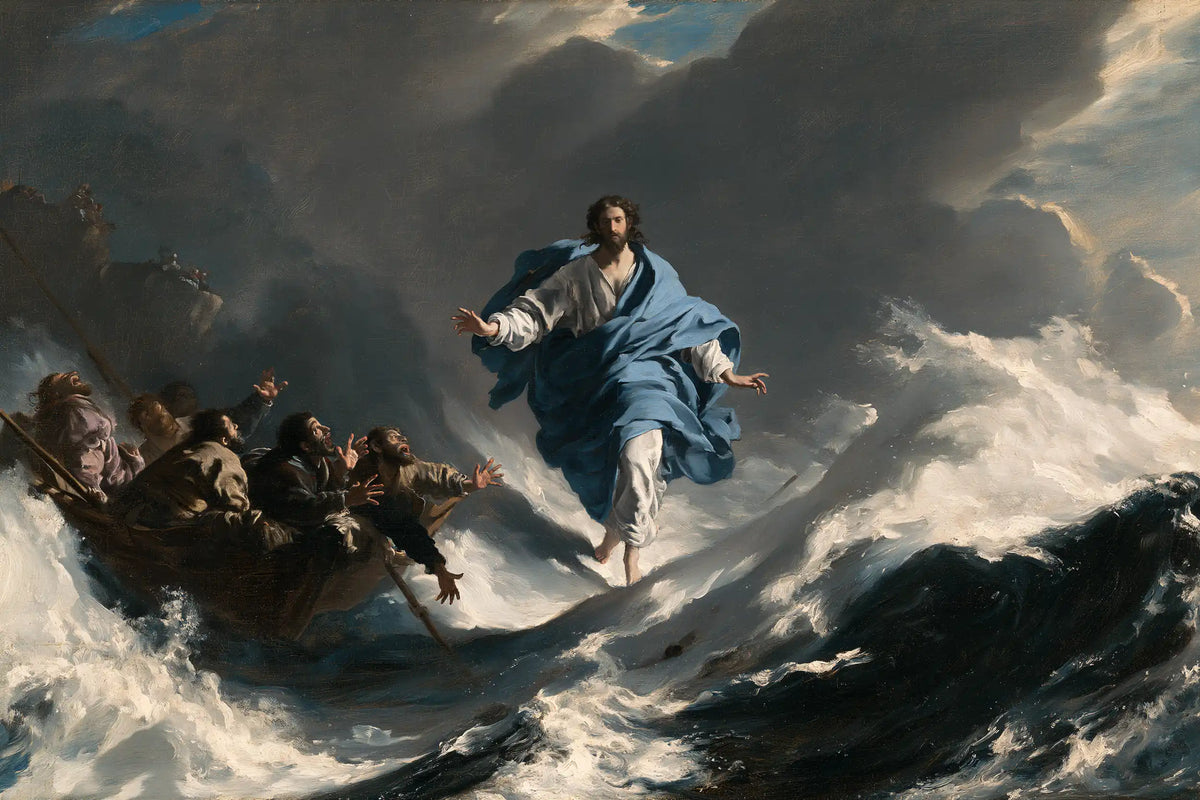 Jésus marchant sur l’eau — Le Bleu qui traverse la lame claire
