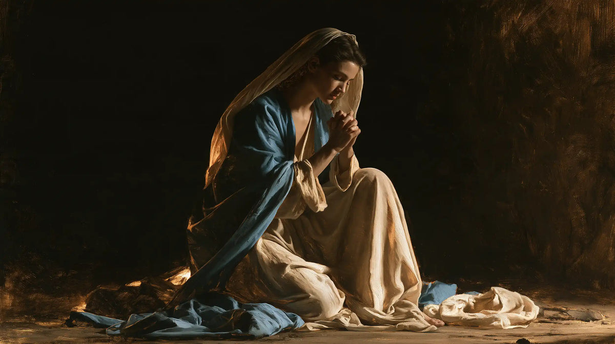 La Vierge en prière — La Veillée au genou levé