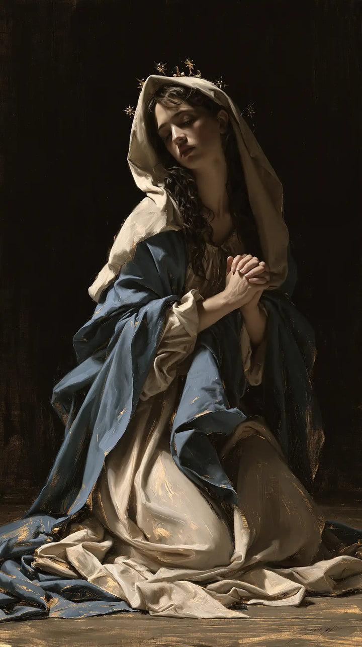 La Vierge en prière — Le Regard vers l’invisible