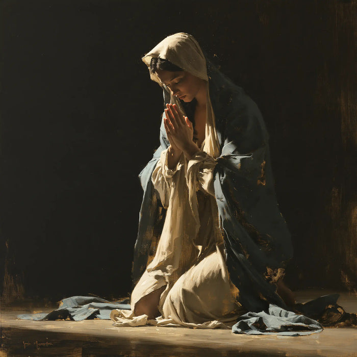 La Vierge en prière — Le Silence des paumes réunies