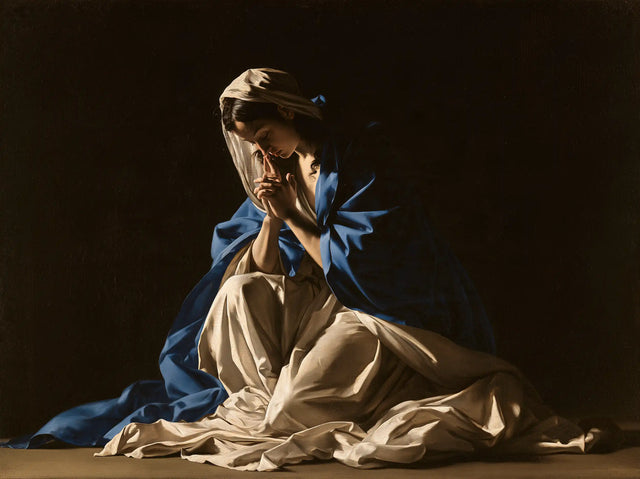 La Vierge en prière — Le Bleu déployé dans le silence