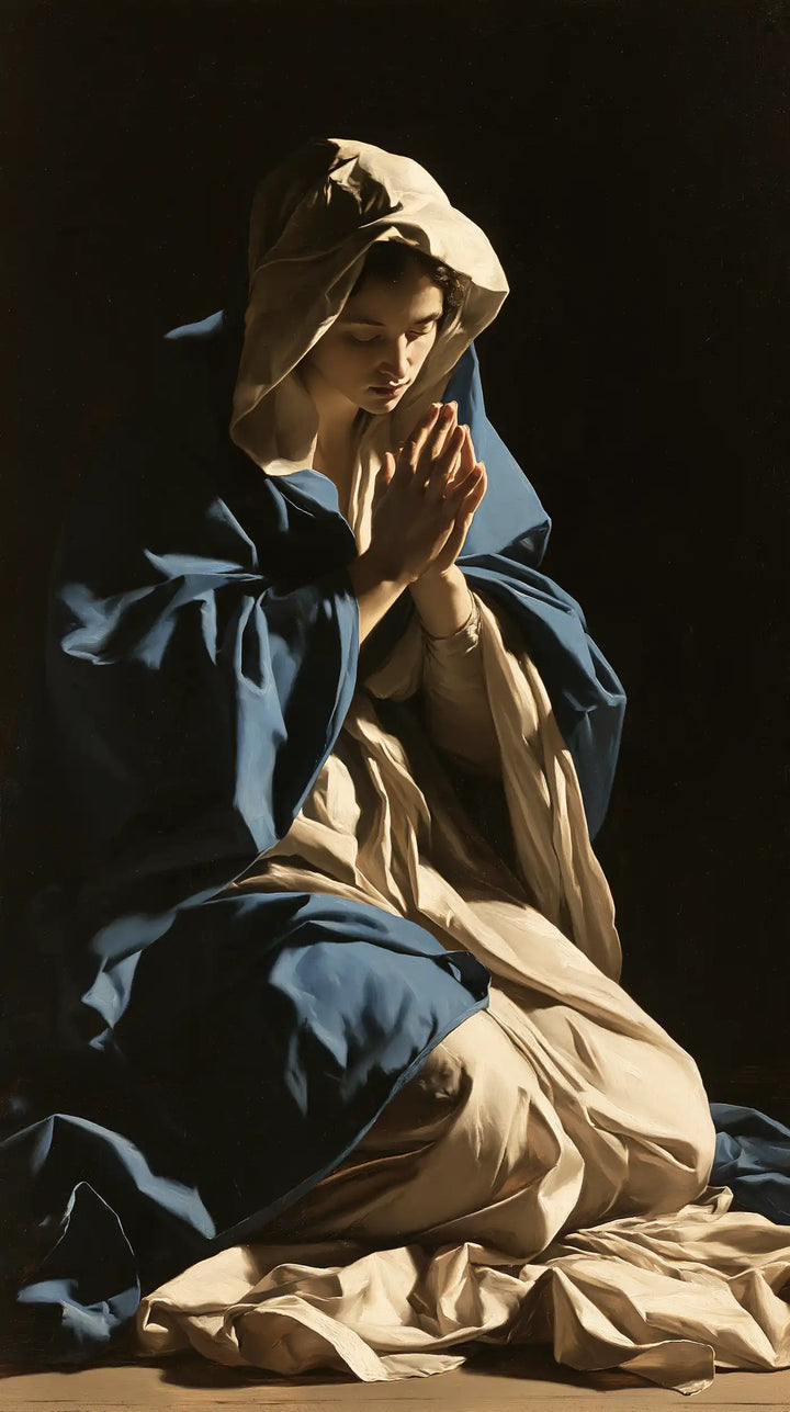 La Vierge en prière — Le Visage au bord du voile