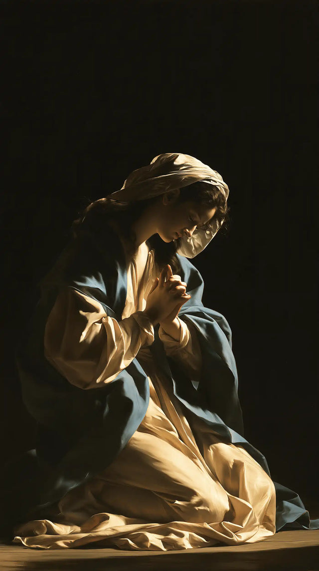 La Vierge en prière — Le Reflet d’or sur la manche