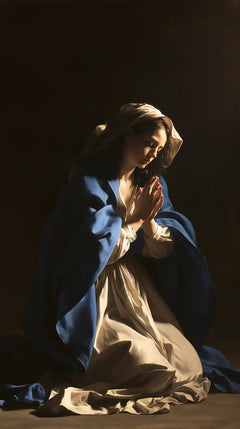 La Vierge en prière — La Douce Inclinaison du bleu
