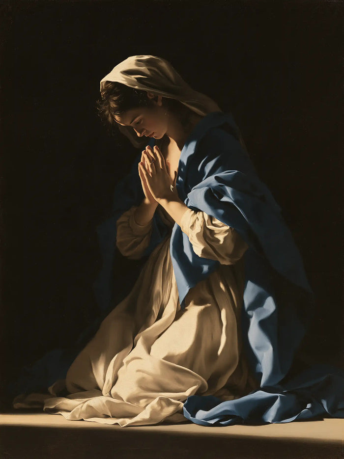 La Vierge en prière — L’Élan paisible du drapé
