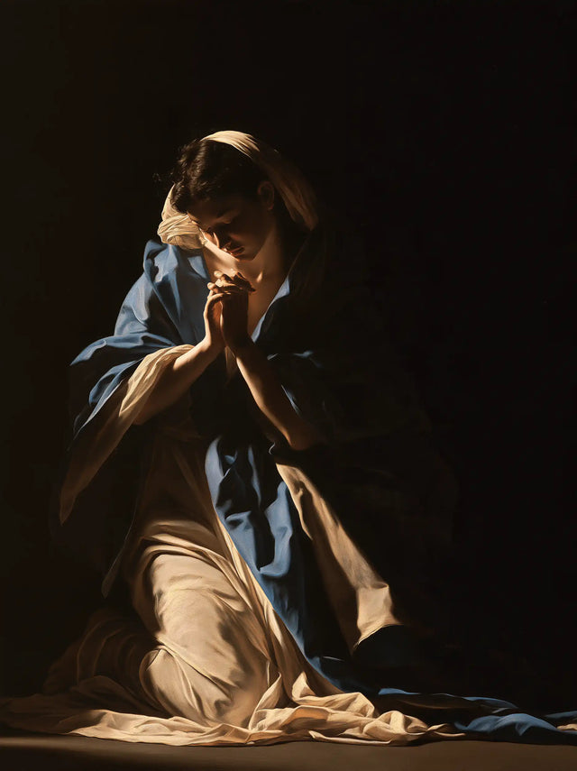 La Vierge en prière — Le Visage au-dessus des doigts