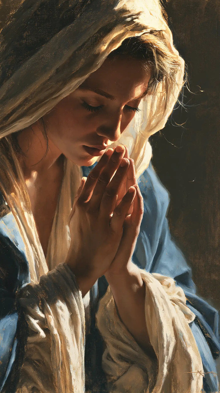 Virgin Mary in Prayer - Contemplative Close-Up · Portrait n° 1