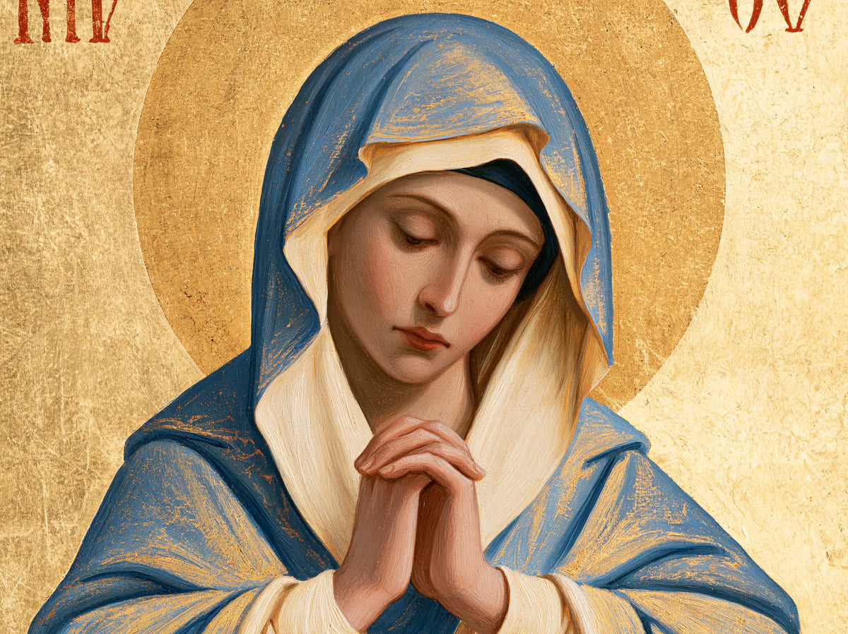La Vierge en prière — La Tendresse du nimbe doré