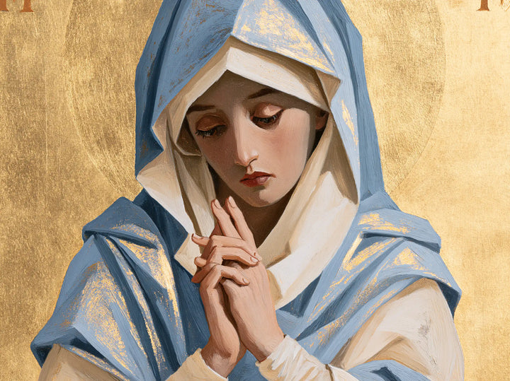 La Vierge en prière — Les Doigts au seuil du silence