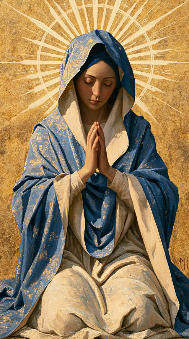 La Vierge en prière — L’Étoile blanche autour du voile