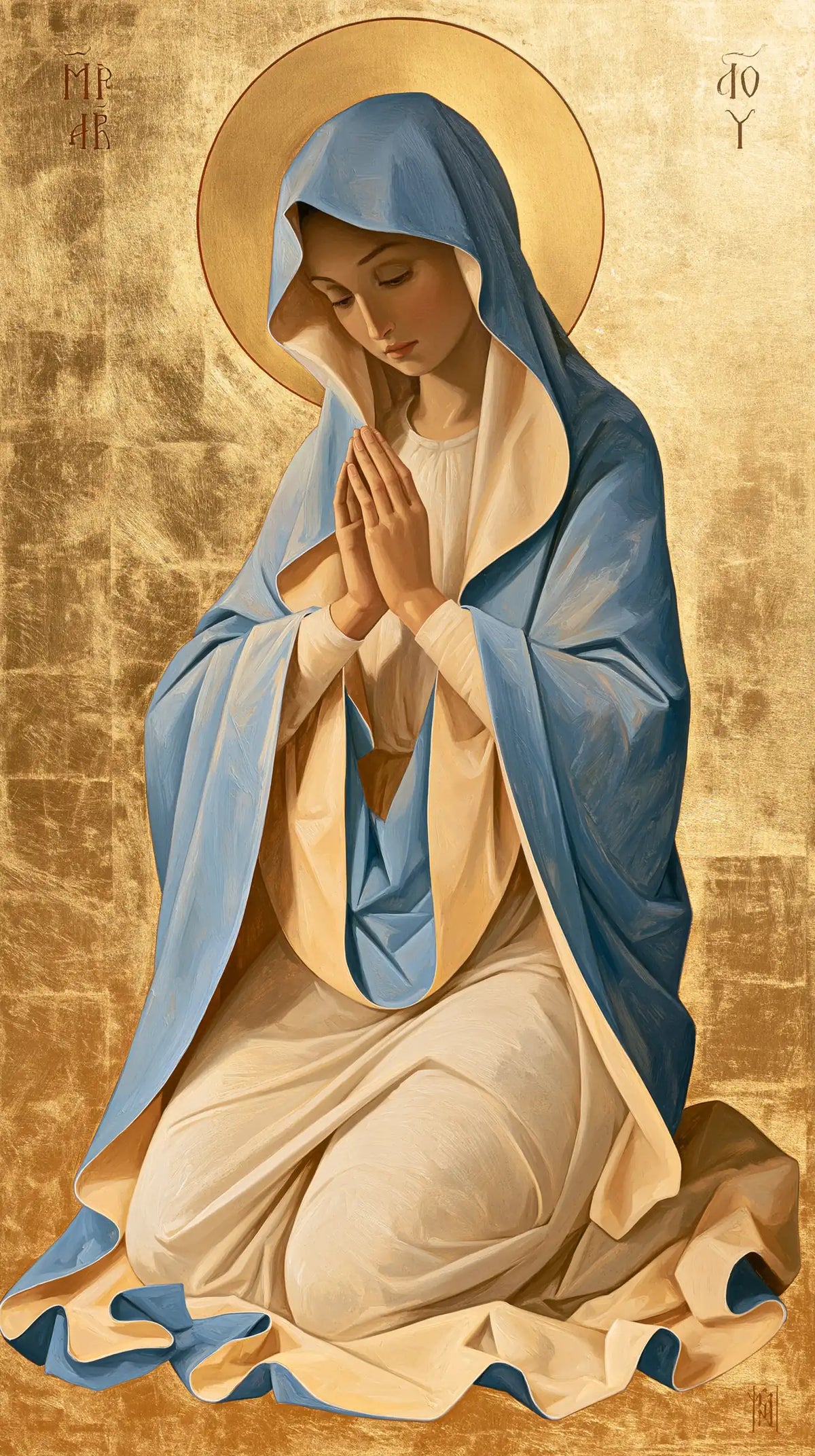 La Vierge en prière — Le Disque d’or et le pli d’ivoire