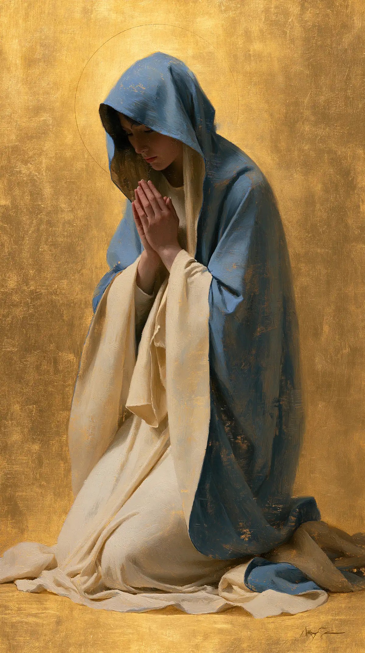 La Vierge en prière — Le Manteau comme un abri