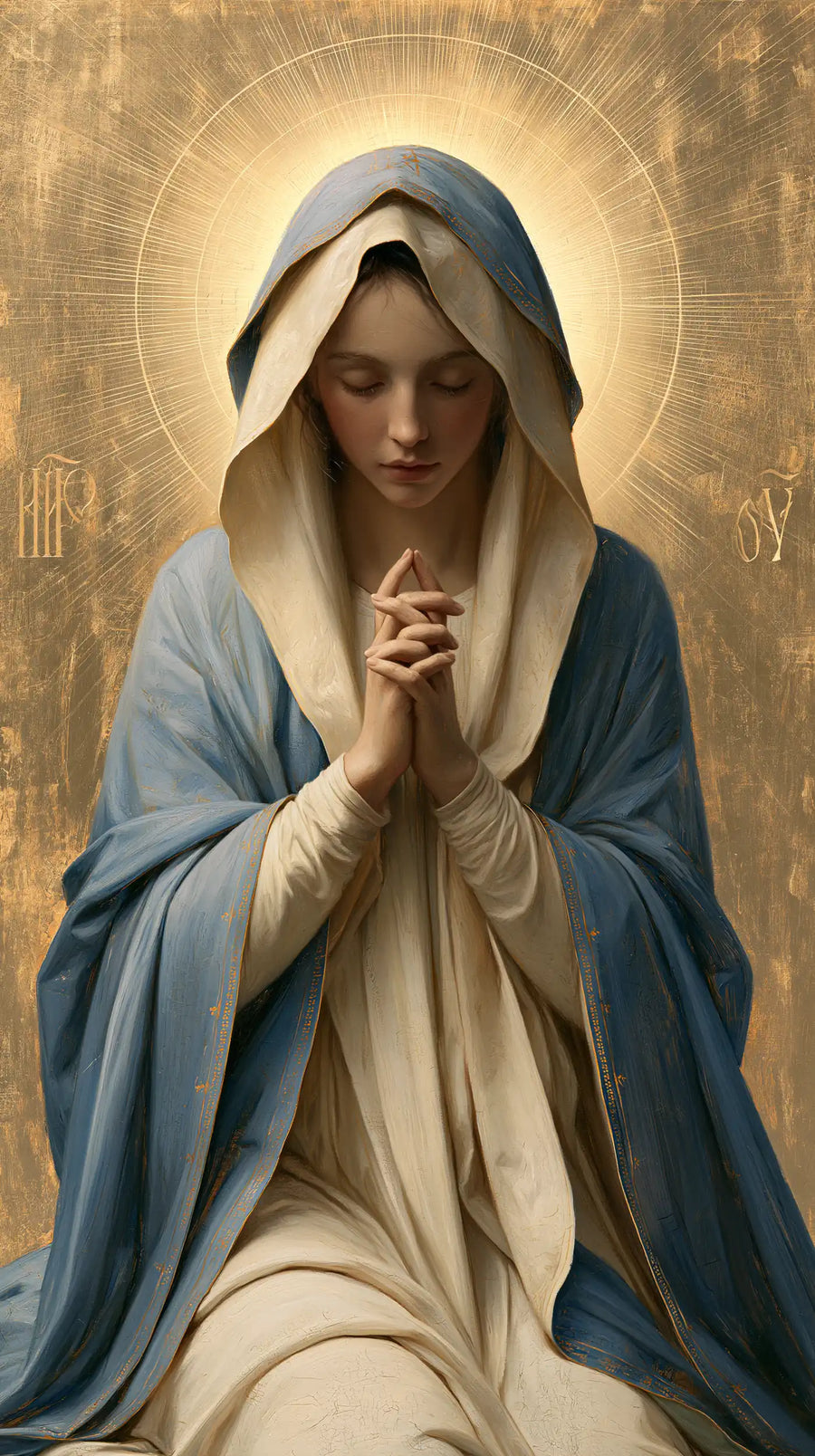Virgin Mary in Prayer - Contemporary Byzantine · Portrait n° 5