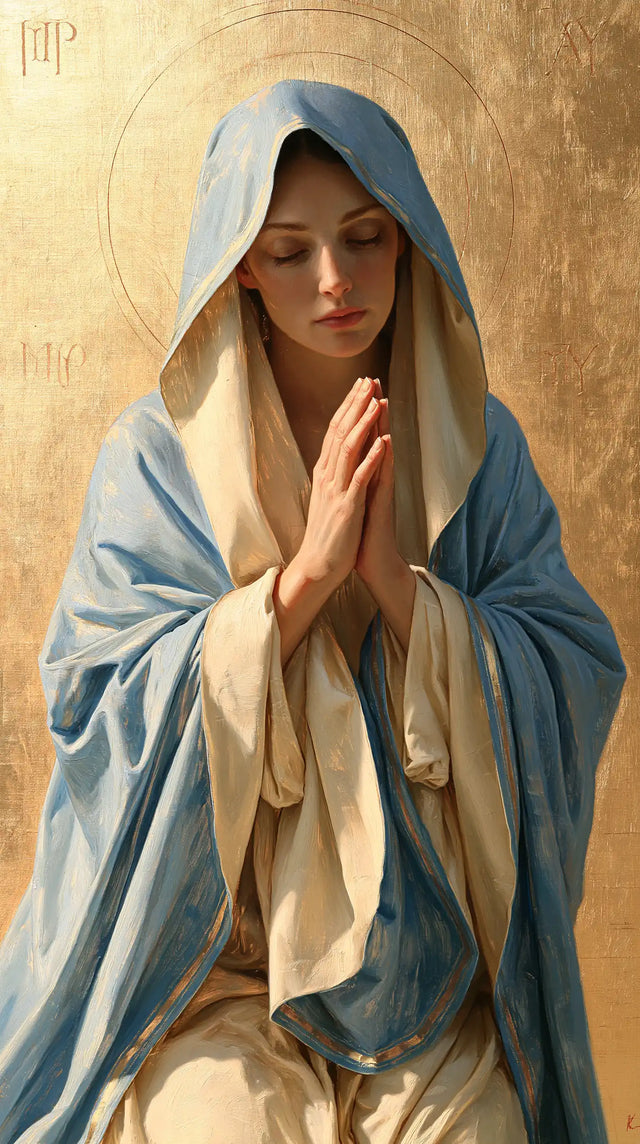 La Vierge en prière — L’Azur dans la lumière douce