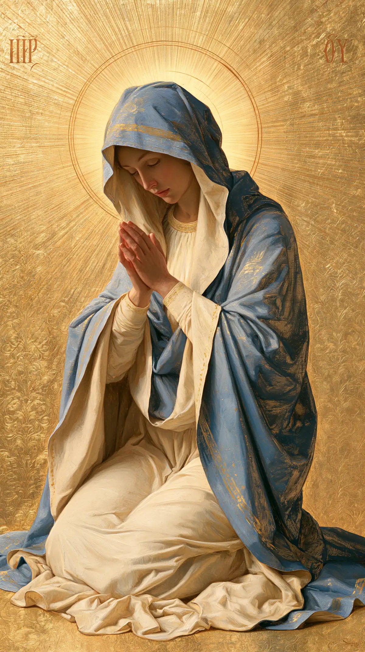 La Vierge en prière — Le Manteau fleuri sous le soleil