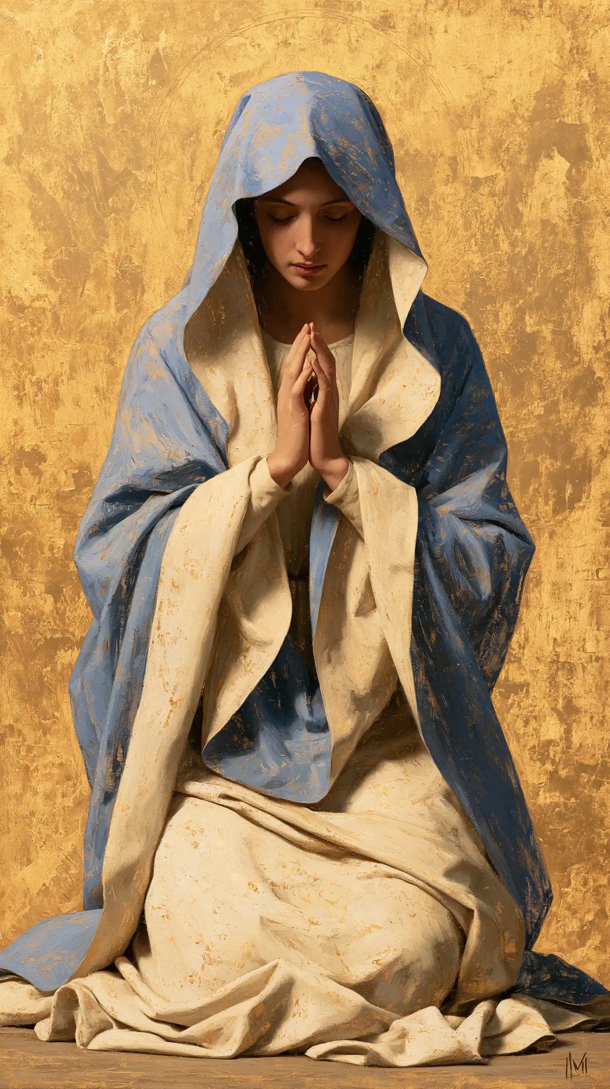 La Vierge en prière — Les Pans clairs du recueillement