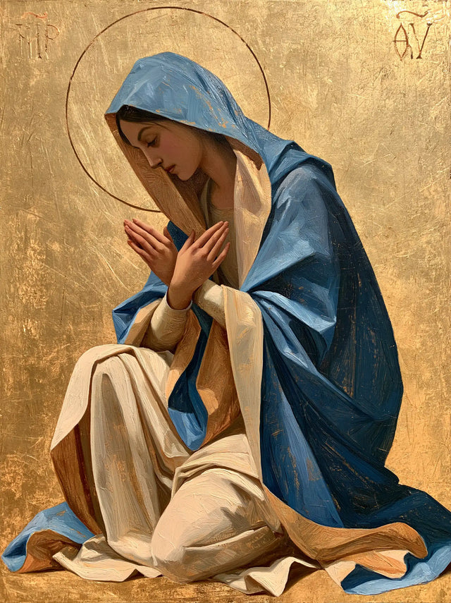 La Vierge en prière — Les Mains ouvertes sur le cœur