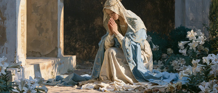 La Vierge en prière — Le Refuge des fleurs blanches