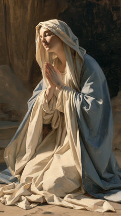 La Vierge en prière — Le Regard vers la clarté du seuil
