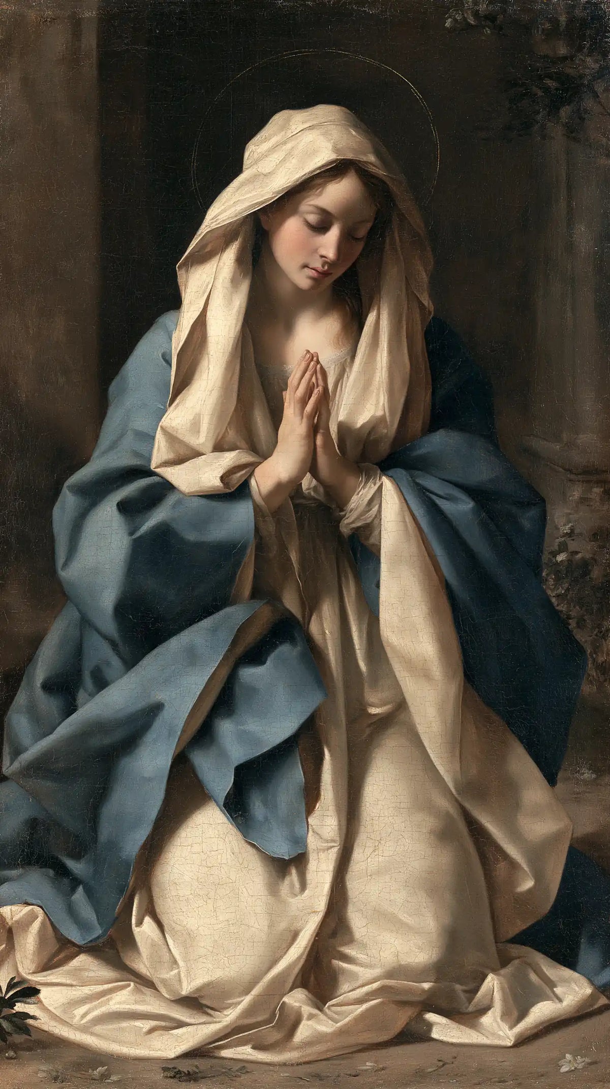 La Vierge en prière — Le Voile clair entre les pans d’azur