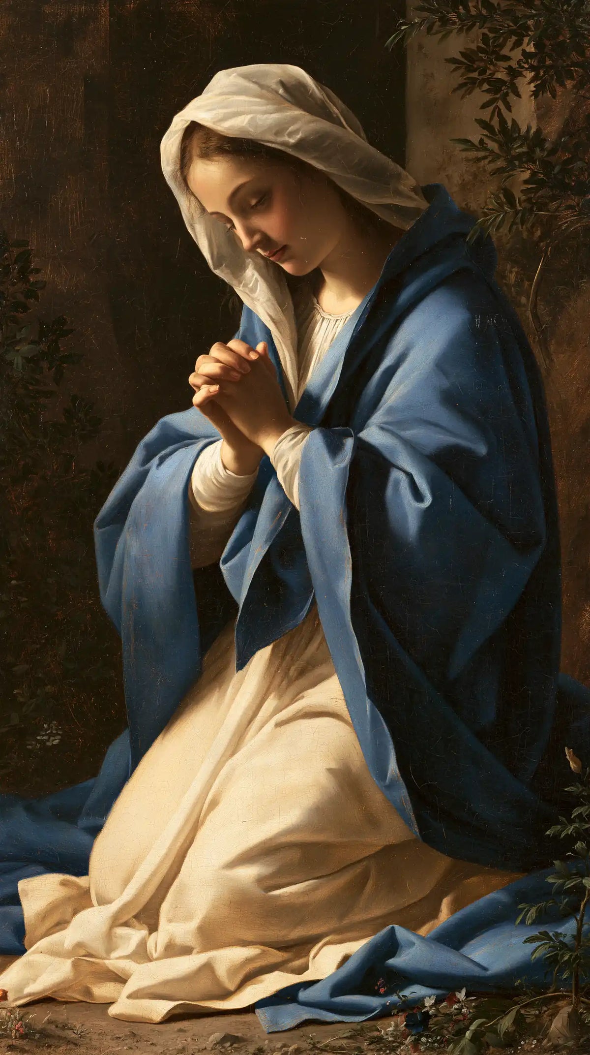 La Vierge en prière — Les Mains dans la lumière du soir