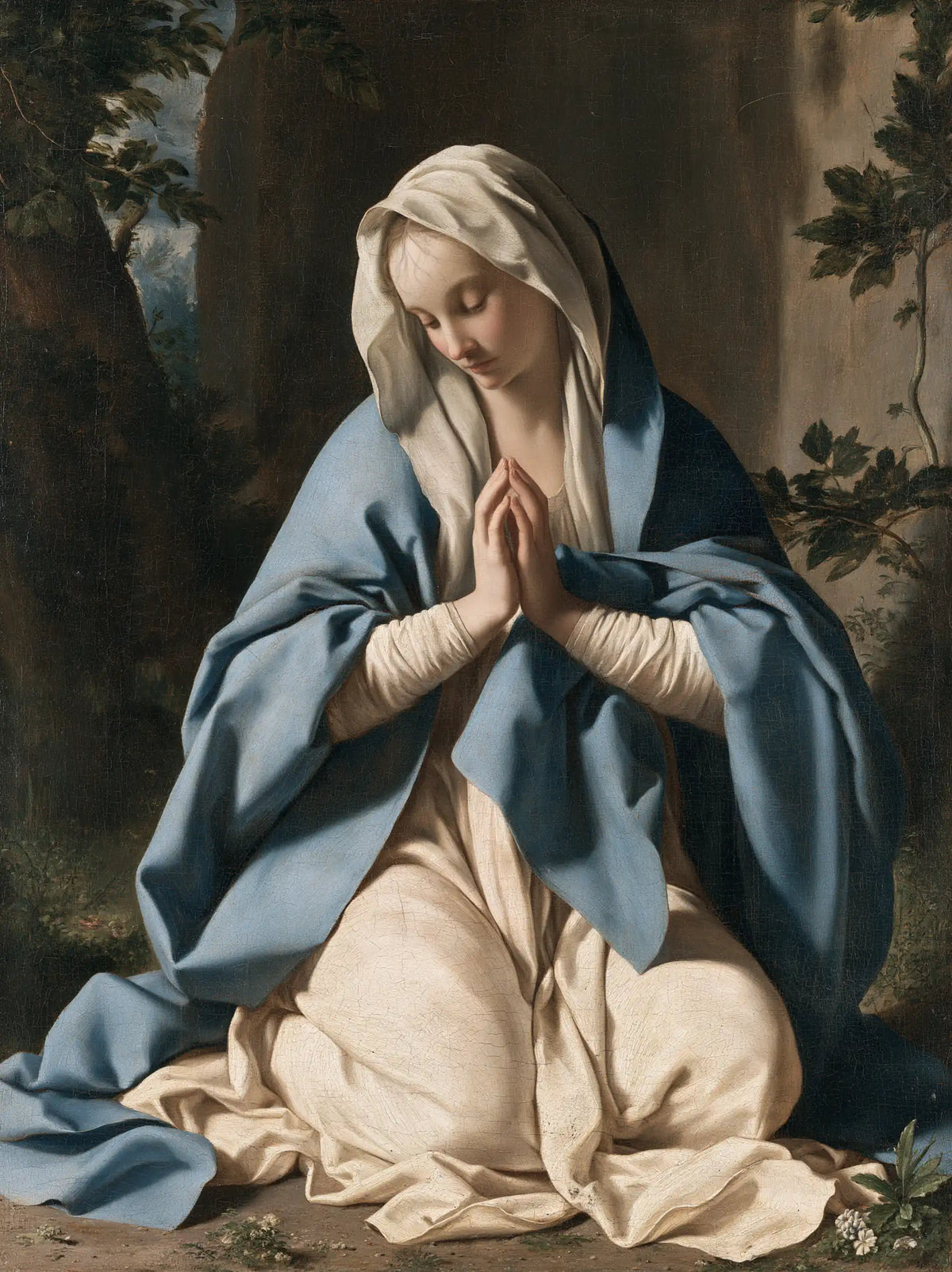 La Vierge en prière — Le Bleu ample du jardin clos