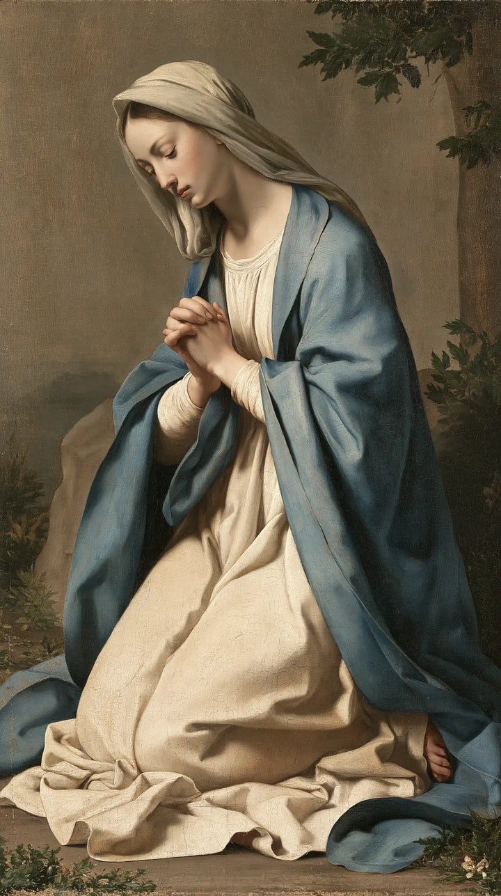 La Vierge en prière — Le Pied nu sous le manteau bleu