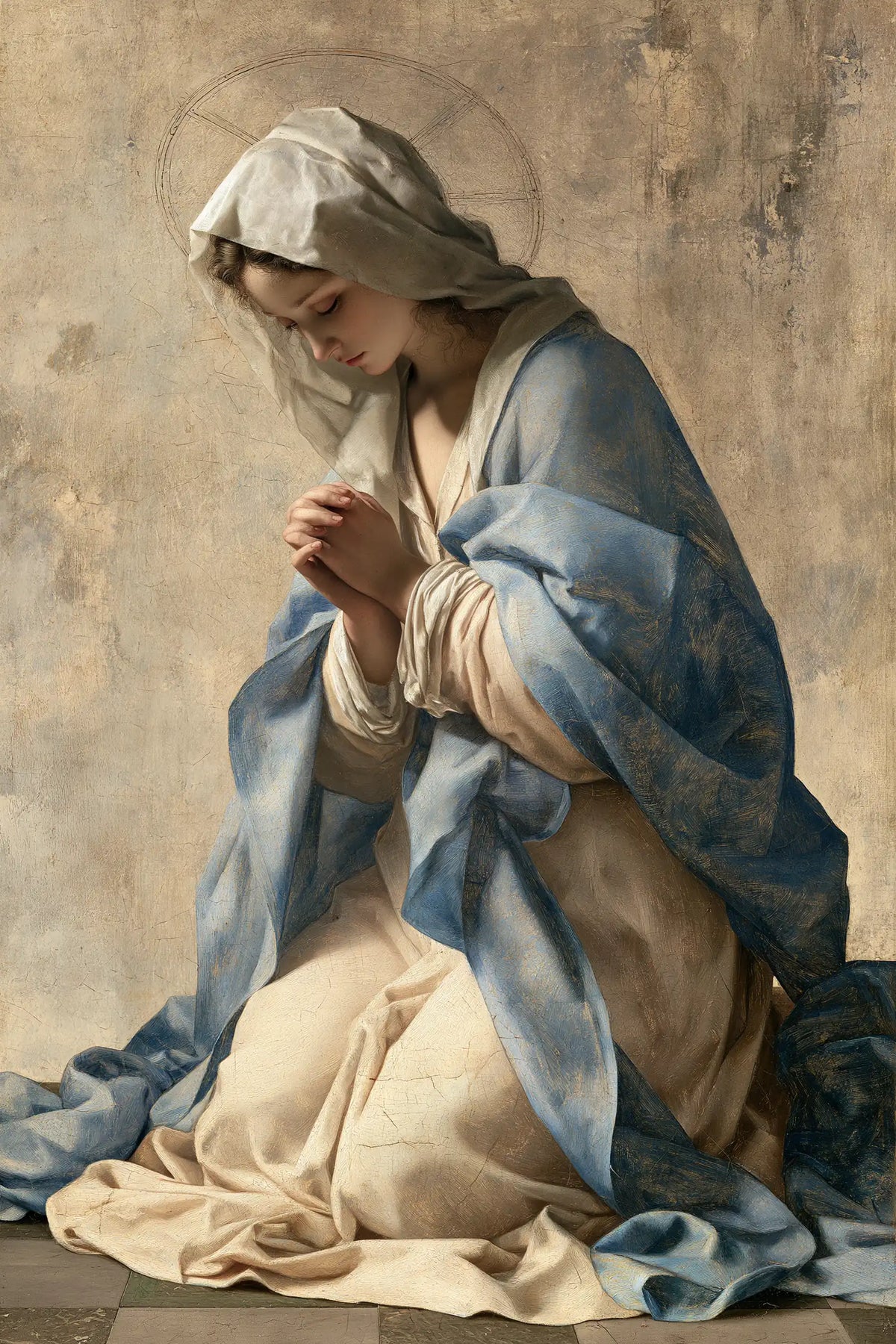 La Vierge en prière — La Prière au mur patiné