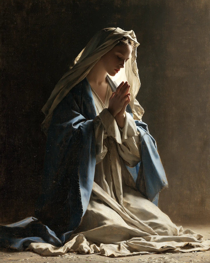 La Vierge en prière — Le Profil dans la lumière du passage